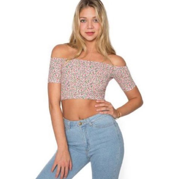 Floral Off-Shoulder Crop Top - Picture 2 of 2